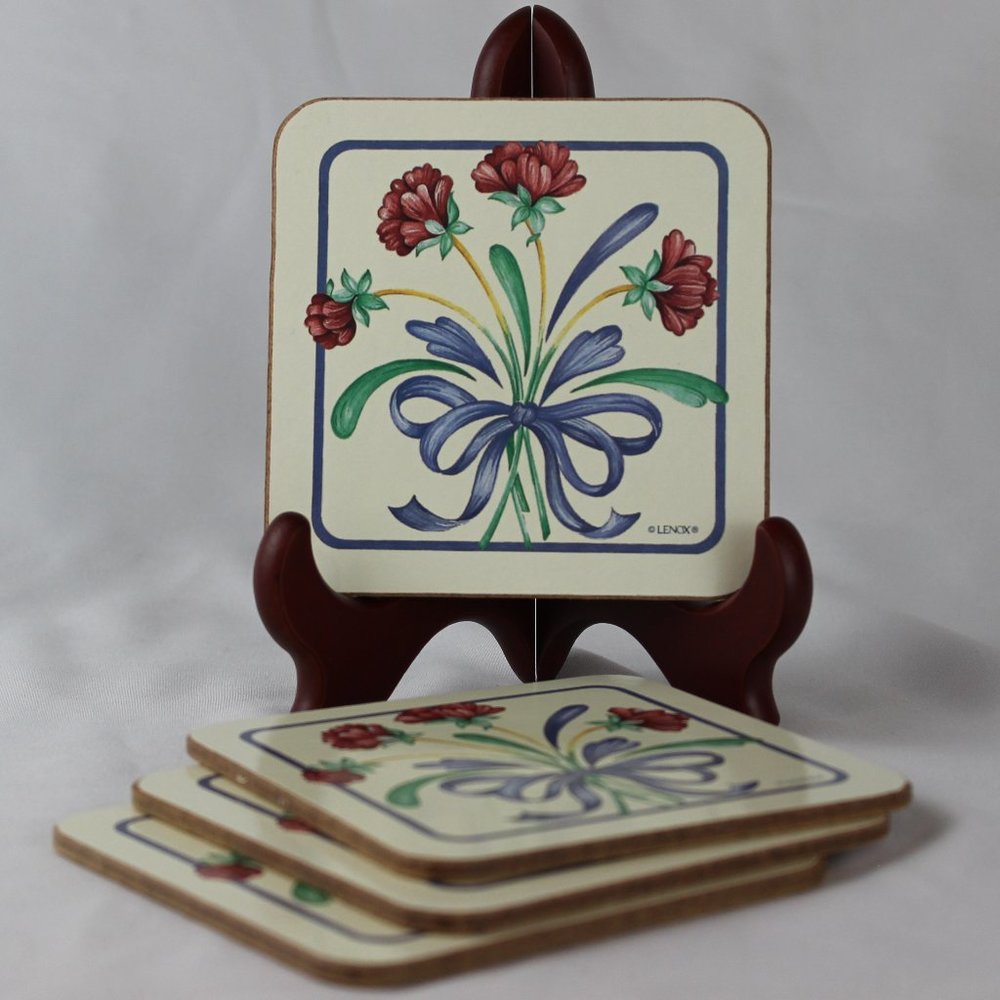 Lenox 'Poppies on Blue' Coasters (Set of 4) - Timeless Elegance